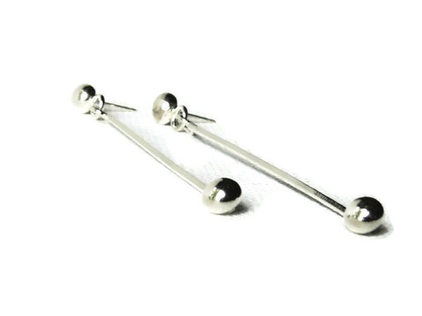 Long Dangle earrings Sterling silver earrings drop earrings Eco Friendly simple silver jewelry