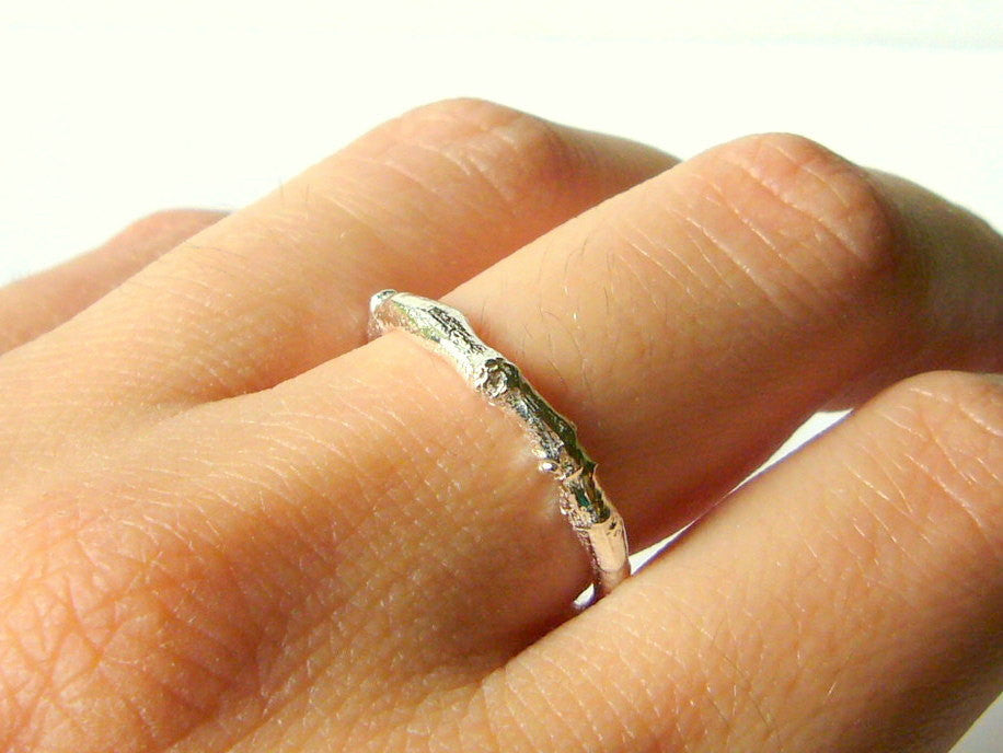 Silver branch ring sterling silver twig ring band ring sterling silver ring silver wedding band botanical nature inspired engagement ring