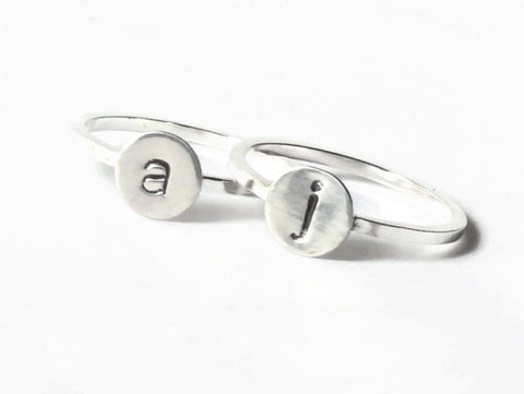 sterling silver initial rings