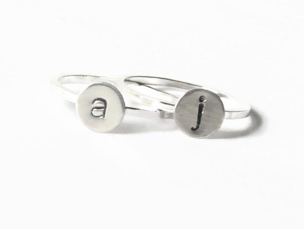 sterling silver custom monogram rings