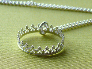 Silver crown necklace princess crown pendant necklace eternity circle necklace infinity necklace