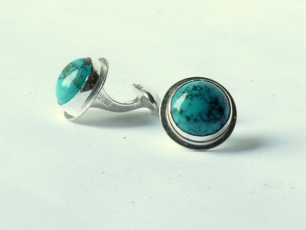 silver turquoise cufflinks