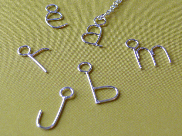Sterling silver letter necklace Personalized initial necklace custom bridesmaid gift lowercase initial