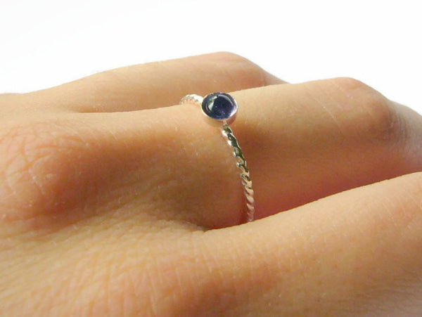 silver iolite ring