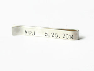 anniversary date tie bar