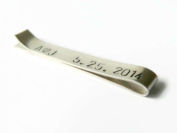 sterling silver personalized tie bar