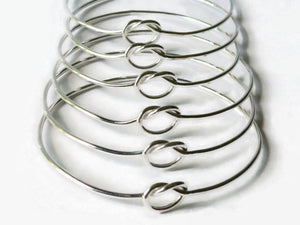 Tie the knot bracelet Sterling silver bangle bracelet Silver knot bangle bridesmaid gift stacking bangle layering bracelet