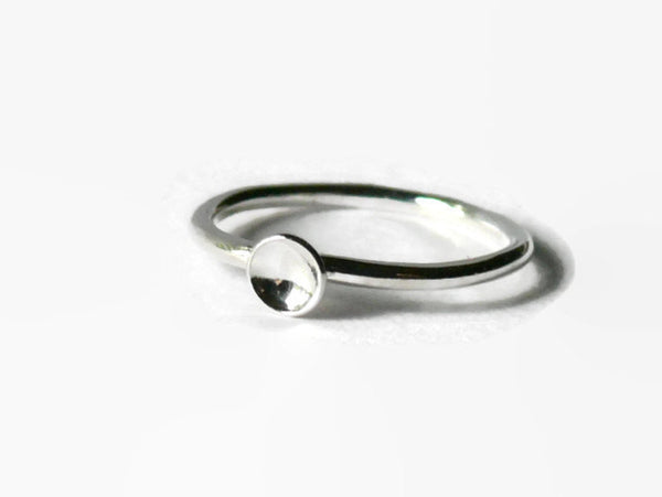 Sterling silver knuckle ring tiny silver dot stacking Silver mid knuckle above knuckle ring first knuckle ring midi ring upper knuckle ring