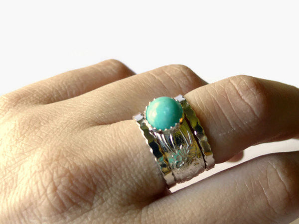 sterling silver mint green amazonite ring