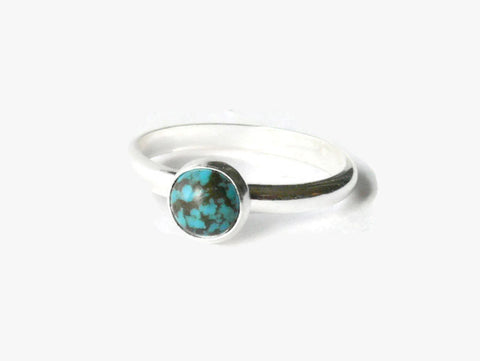 Sterling silver turquoise ring silver stack ring stackable ring gemstone stacking ring turquoise jewelry