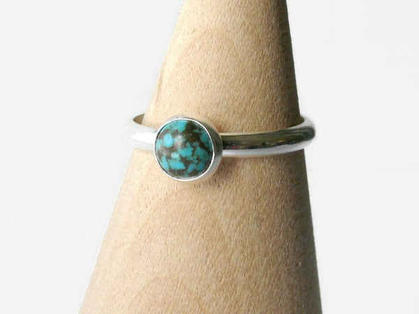 Turquoise ring • Sterling silver turquoise ring • Gemstone stacking ring • Turquoise jewelry