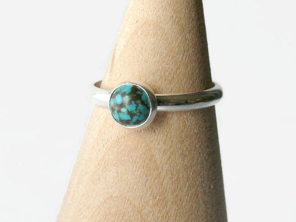 Sterling silver turquoise ring silver stack ring stackable ring gemstone stacking ring turquoise jewelry