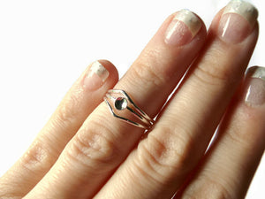 double chevron knuckle ring set