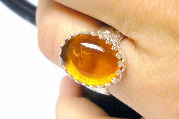 Sterling silver Amber ring silver statement ring silver gemstone ring sterling silver ring cocktail ring unique silver rings for women