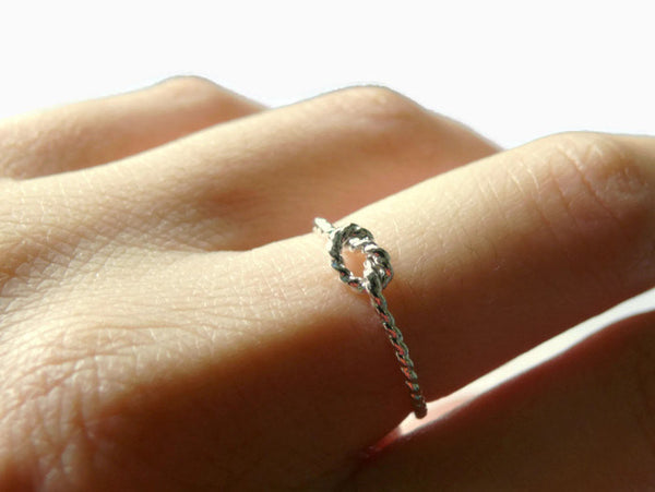 silver rope knot ring