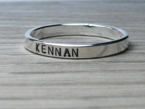 sterling silver stackable name ring