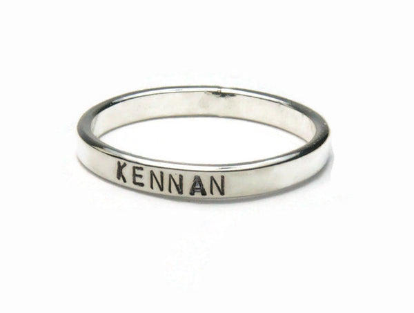 personalized name ring sterling silver