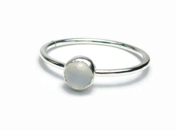 silver moonstone ring