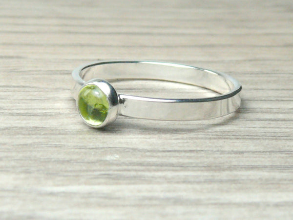 Sterling peridot ring sterling silver stacking ring stackable gemstone ring