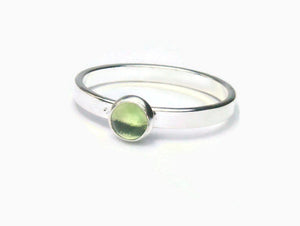 Sterling peridot ring sterling silver stacking ring stackable gemstone ring