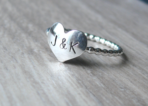 initial heart ring