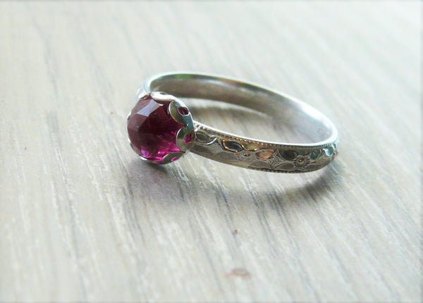 sterling silver ruby stacking ring