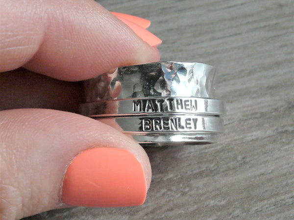 personalized spinner ring