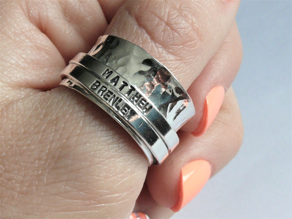 anxiety fidget ring with names