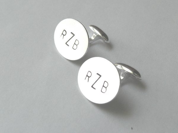 sterling silver cuff links with monogram