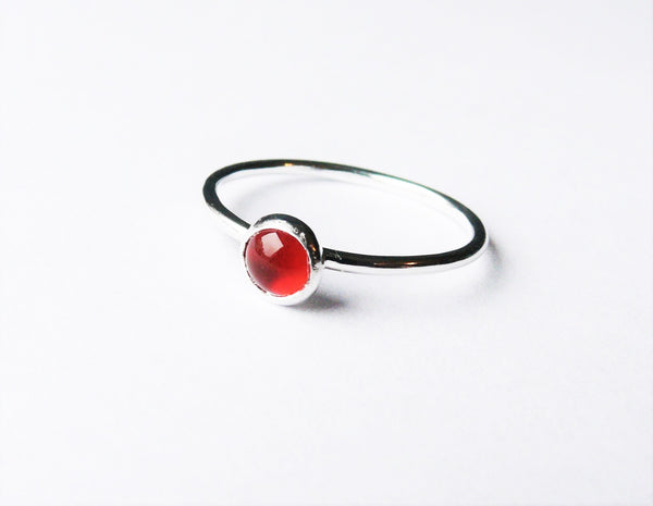 red carnelian sterling silver ring