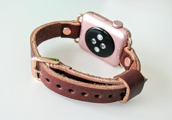 brown leather apple watch band