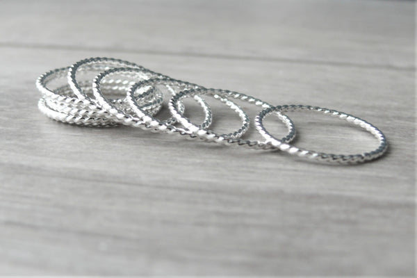 sterling silver rope twist rings