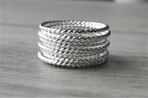 sterling silver stacking twist rings