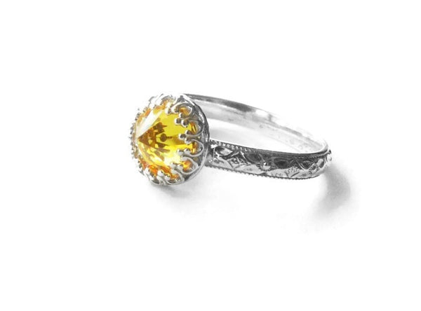 yellow birthstone ring
